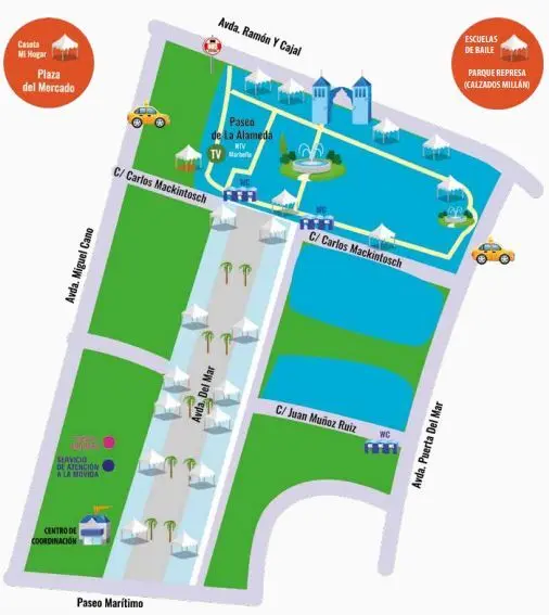 map of the Marbella day fair