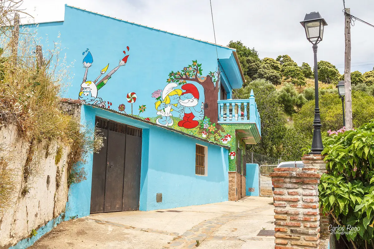 Fully decorated with paintings of the Smurfs