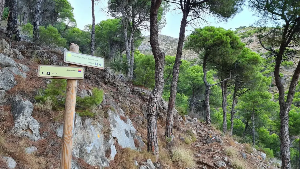 Cañada de Gertrudis natursti, til vandreture i Mijas