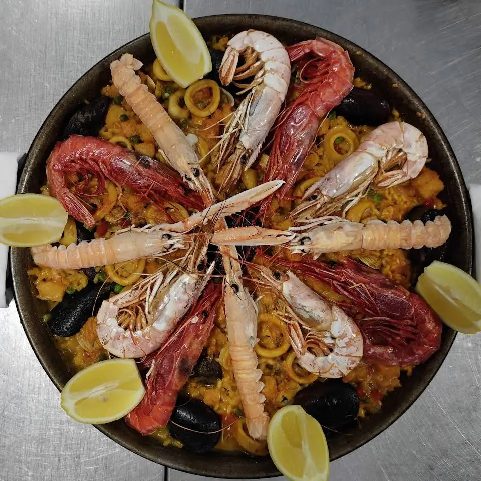 Seafood paella at Las Brisas Restaurant