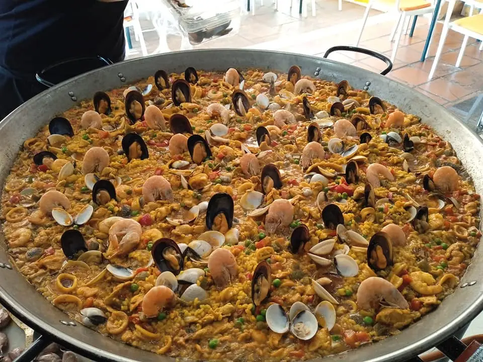 Delicious seafood paella at Tierra y Mar Bar Restaurant 