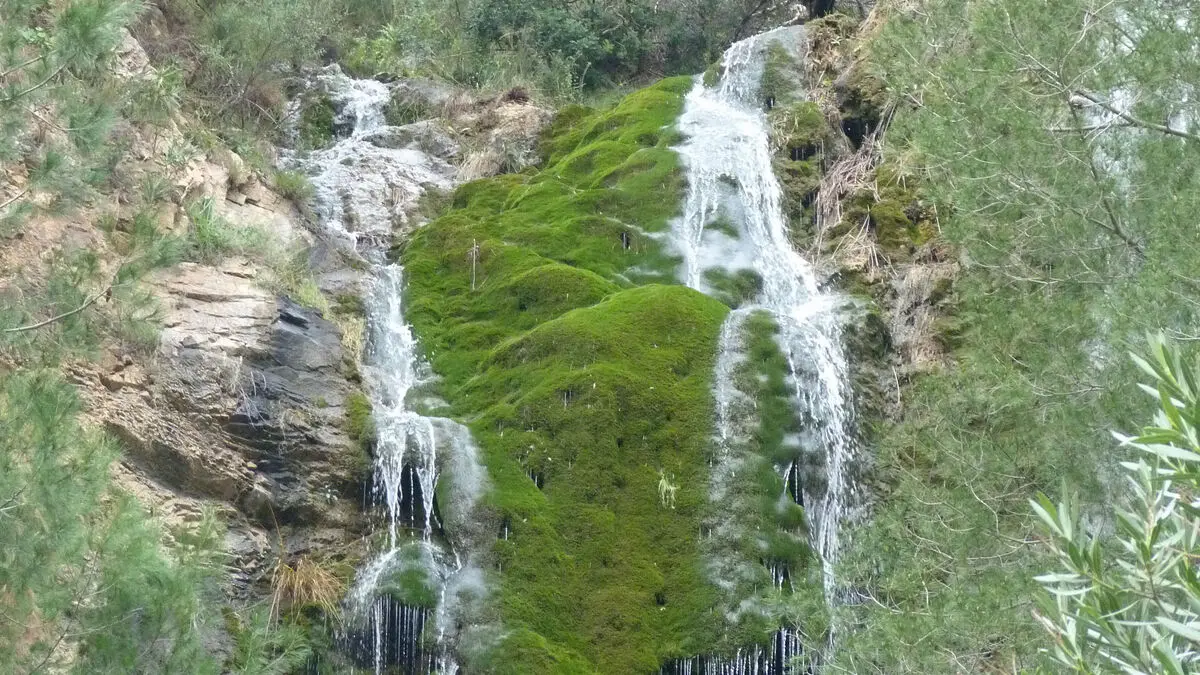 Waterfall on one of the hiking routes in Frigiliana