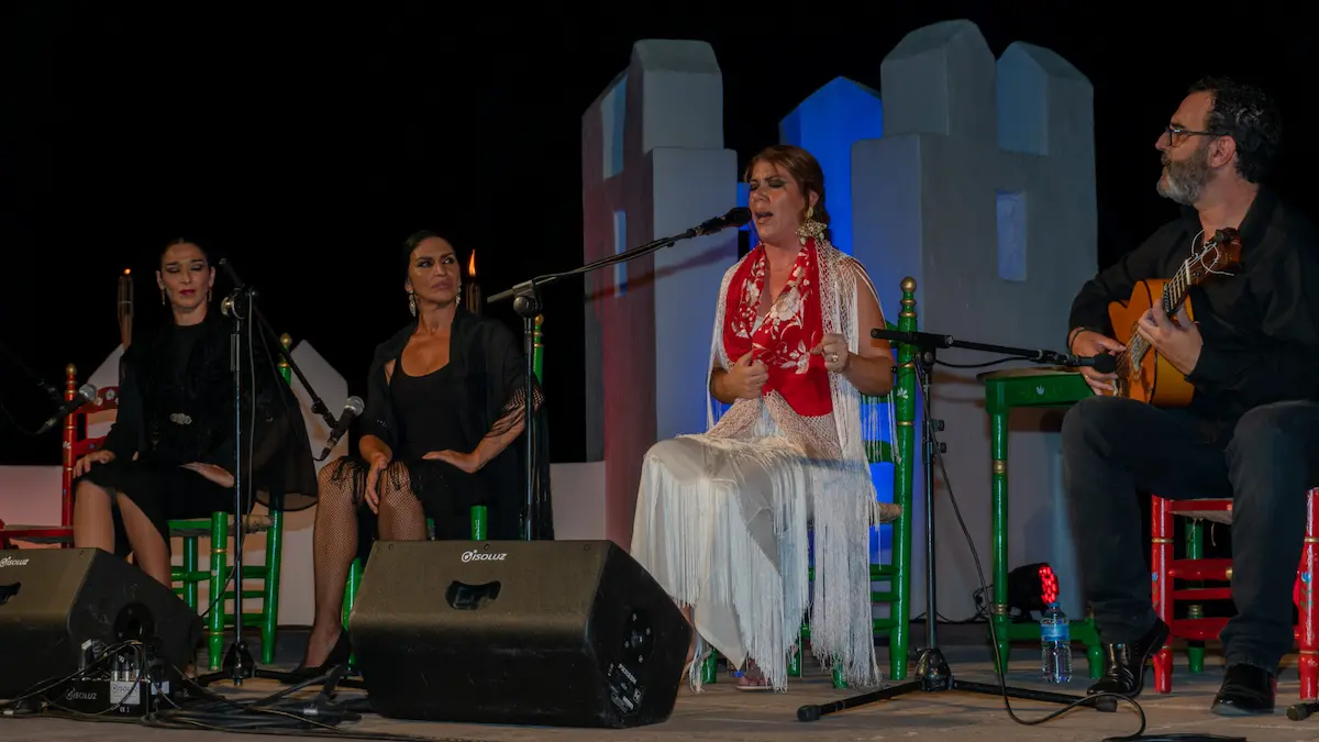 Nachtvoorstelling in het flamenco kanteel