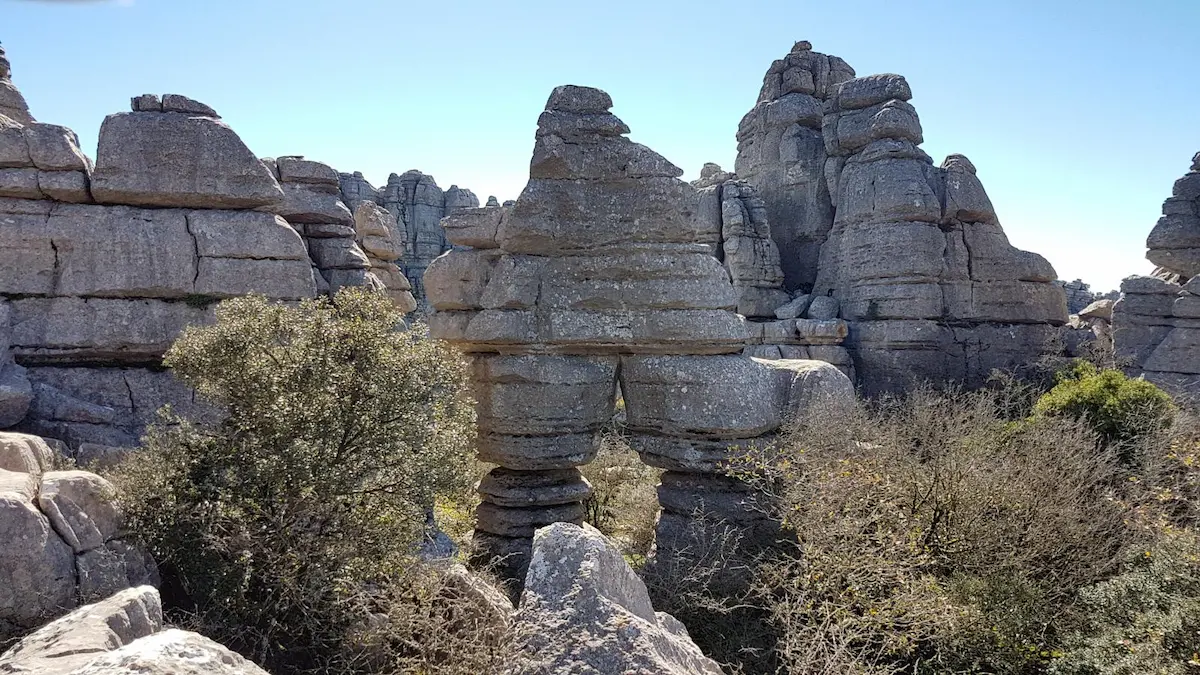 Spektakuläre Aussichten von der gelben Route des Torcal de Antequera