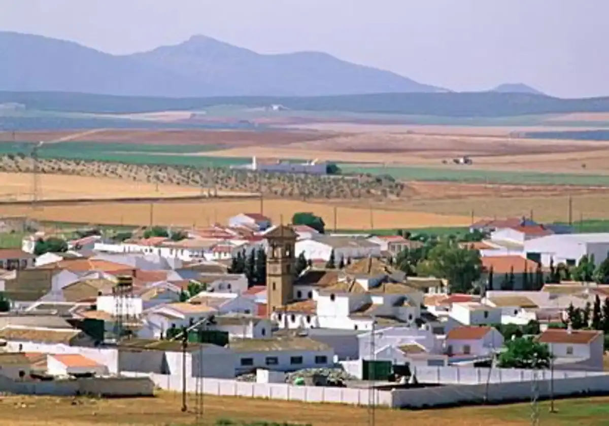 Utsikt från Humilladero, en by med vita hus i Malaga
