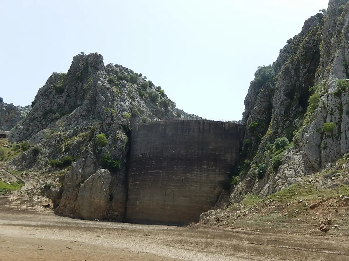 Dam of the abandoned reservoir of Montejaque