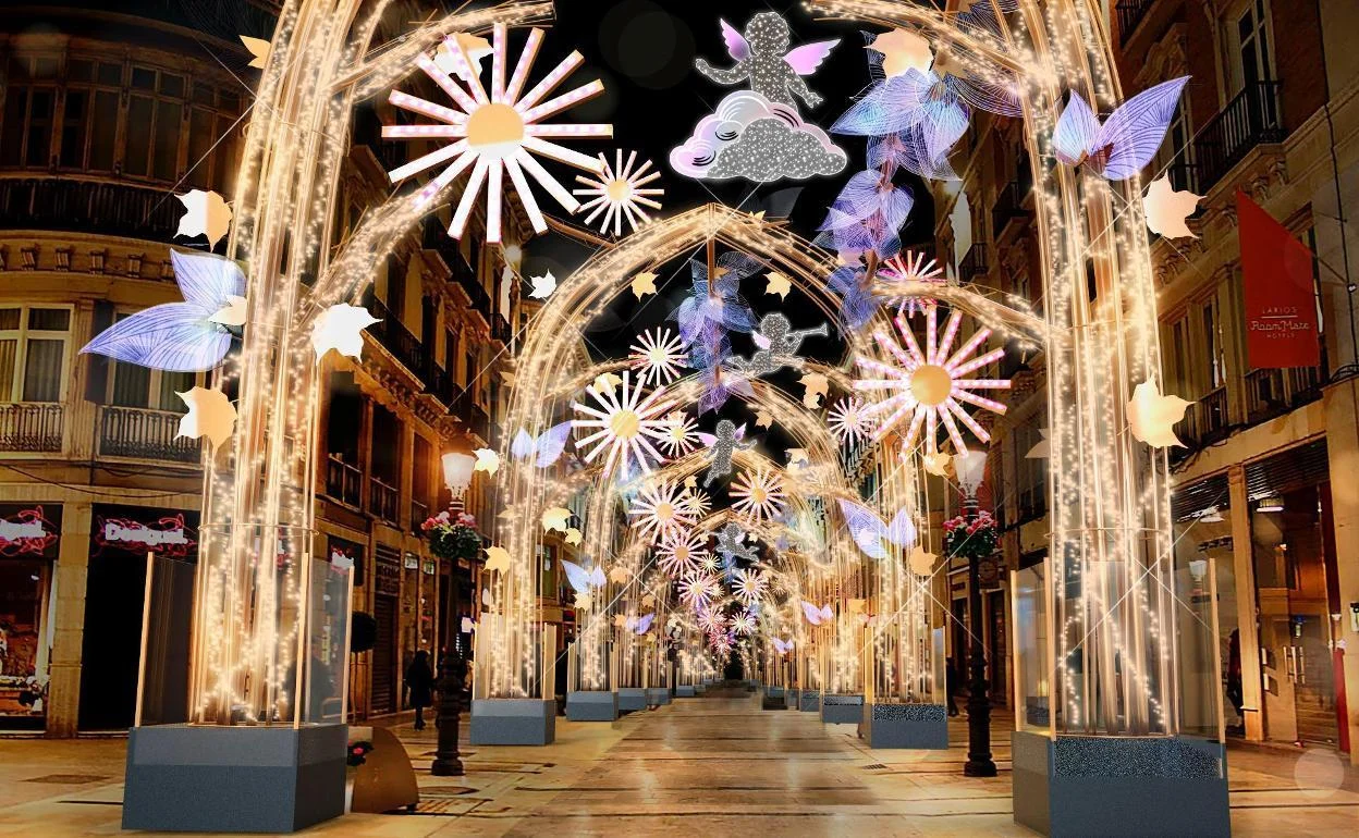 Calle Larios versierd met kerstverlichting