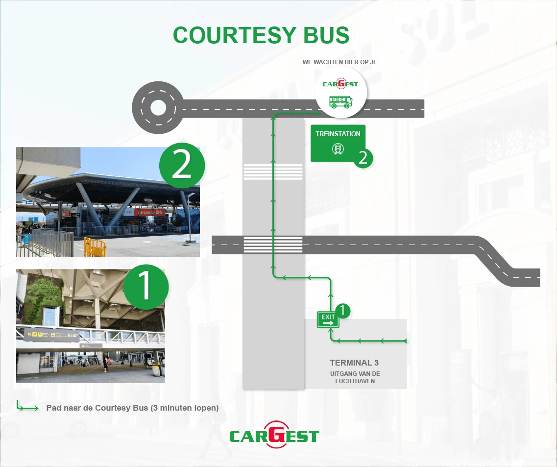 Locatie van de Shuttlebus op de Luchthaven van Málaga